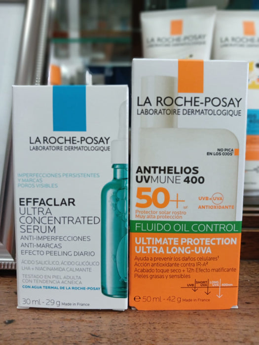 COMBO LA ROCHE EFFACLAR SERUM + ANTHELIOS UV MUNE FLUIDO OIL CONTROL)