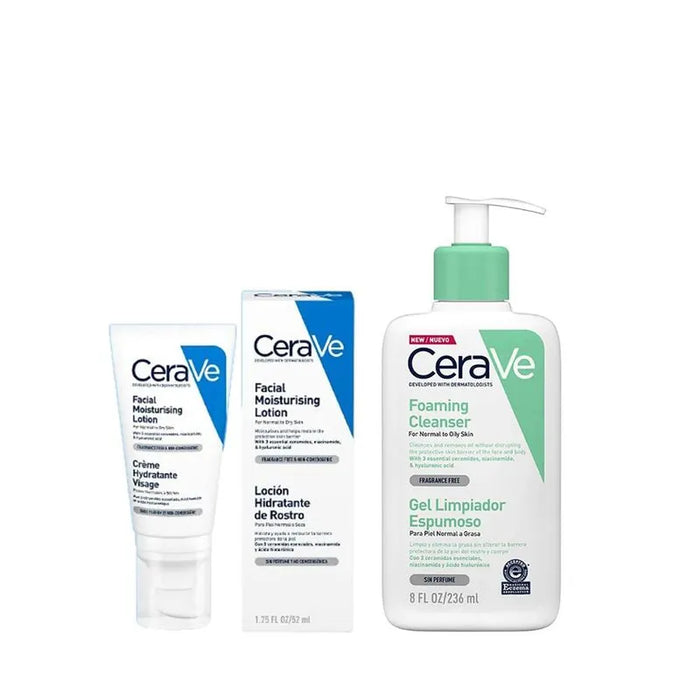 Combo Cerave: limpiador espumoso + locion rostro noche