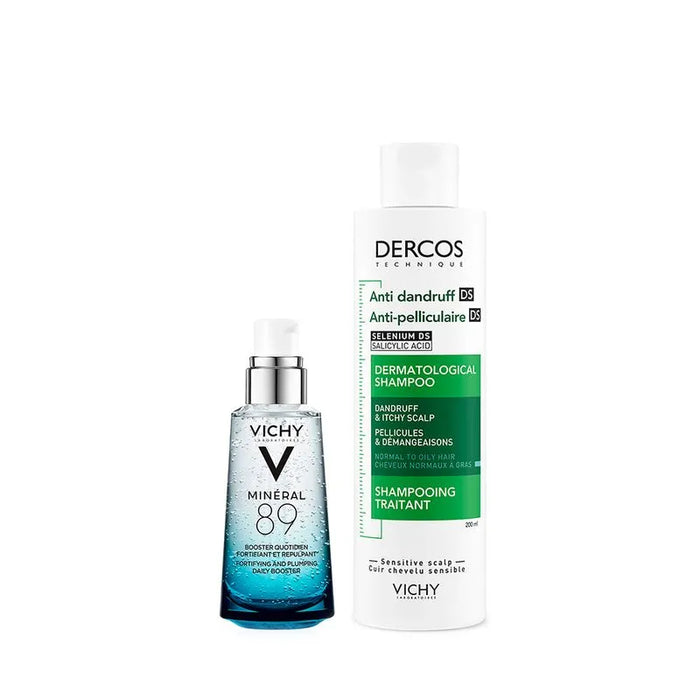 Combo Vichy : Mineral 89 booster + Dercos caspa 200 ml
