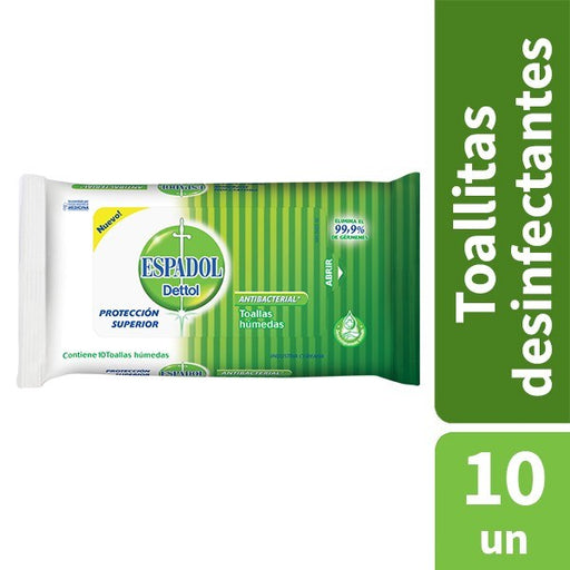 Espadol Dettol Toallas Humedas X 10 Unidades