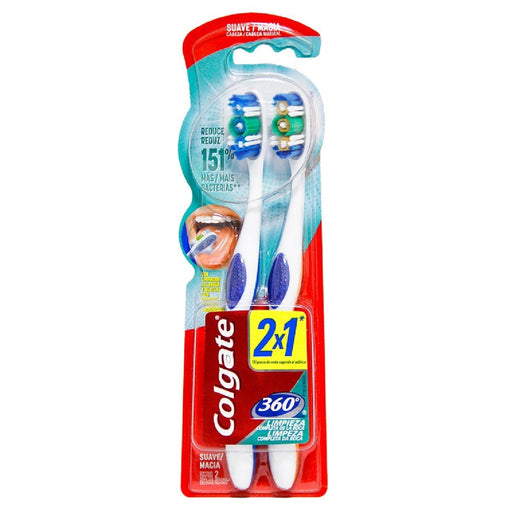 Cepillo Dental Colgate 360 2x1 Suave 